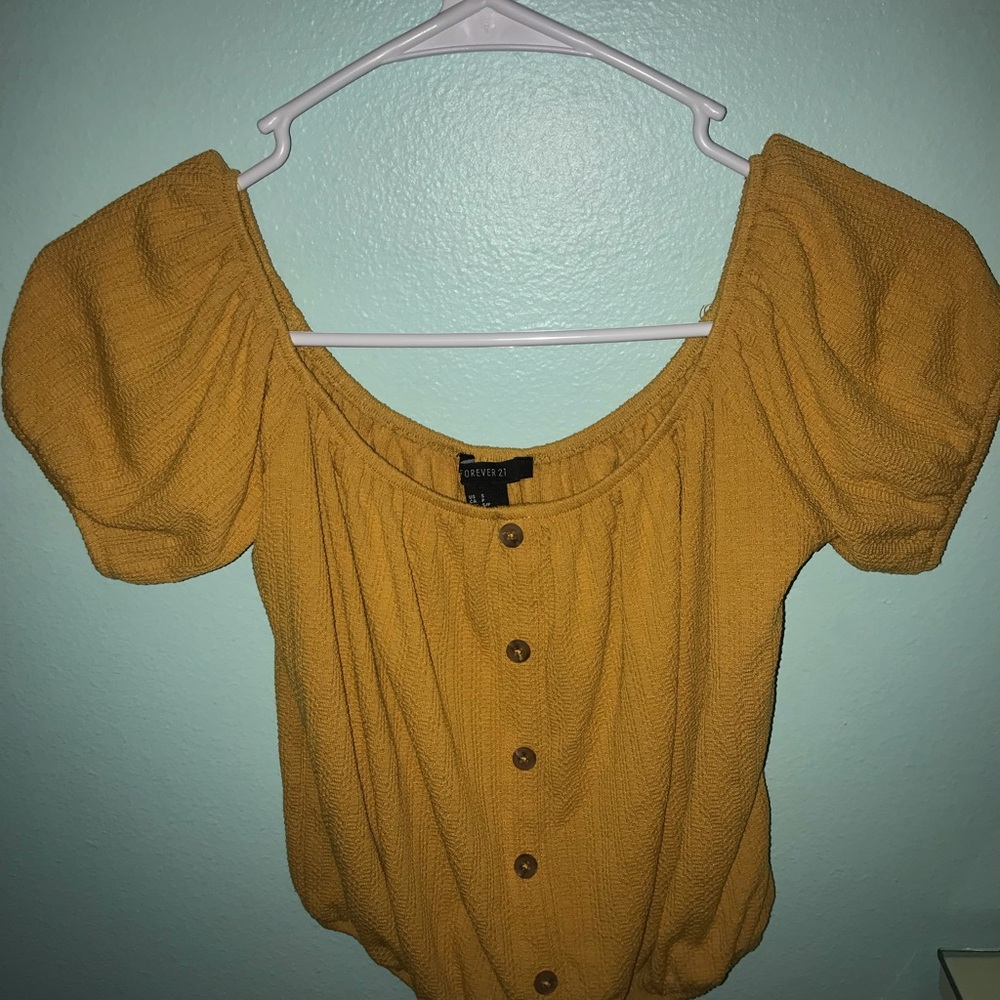Off the shoulder Forever 21 yellow top